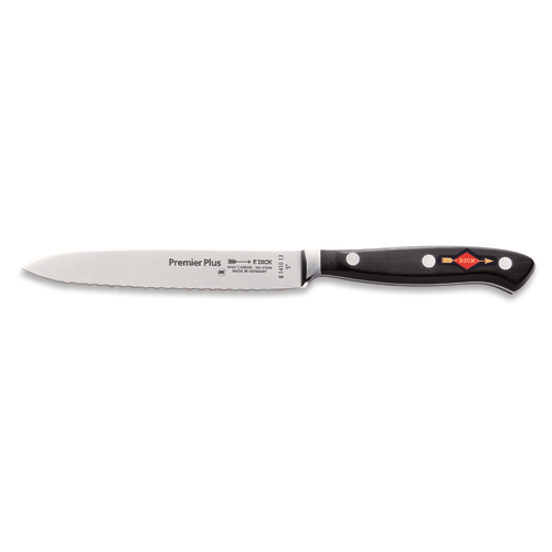 F.Dick Smallwares Each F.Dick 8141013 Premier Plus Utility Knife Serrated Forged Black 5" | Denson CFE