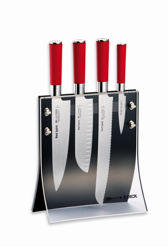 F.Dick Smallwares Each F.Dick 8177200 Red Spirit Knife Block Set - 4 Knives | Denson CFE
