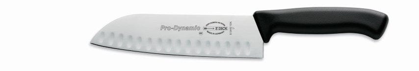 F.Dick Smallwares Each F.Dick 8544218K ProDynamic Santoku Knife Kullenschliff Black 7" | Denson CFE