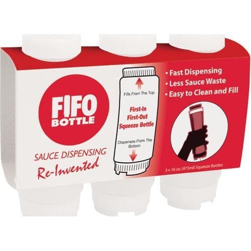 Fifo Innovations Tabletop & Serving Pack of 3 / Pack of 3 - 16 oz FIFO - First In First Out Condiment & Sauce Squeeze Bottle