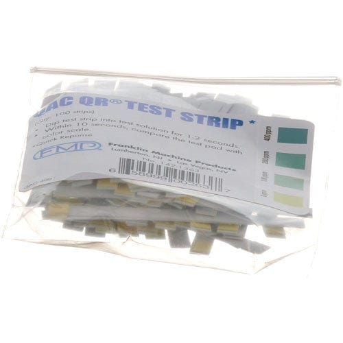 FMP Parts & Service Each FMP 142-1363 Quaternary Ammonia Sanitizer Test Strip Tape - 100/Bag | Denson CFE