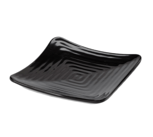 G.E.T. Enterprises Dinnerware Each GET ML-65-BK Milano 13 3/4" Black Melamine Square Plate – 6/Pack | Denson CFE