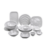 G.E.T. Enterprises Unclassified Dozen G.E.T. SB-5-AM-W Curved Square Bowl, 7 1/4 in Sq. x 3 1/4 in H., 40 oz., Viva, White W/ Black Trim - Melamine | Denson CFE