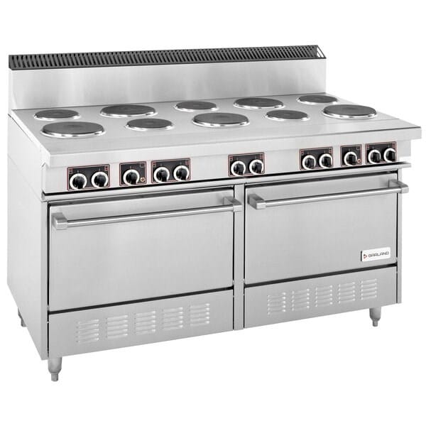 Garland Canada Commercial Restaurant Ranges Each Garland SS684 Sentry Series Electric Restaurant Range w/ Dual Standard Oven Range Base & 10 Sealed Burners-