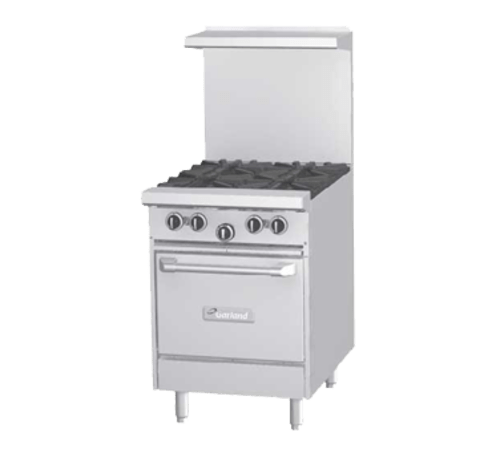 Garland Canada Cooking Equipment Each Garland G24-4L 24" 4 Burner Gas Range w/ Space Saver Oven, Natural Gas