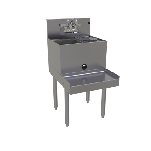 Glastender Beverage Equipment Each Glastender BSA-18-RF Blender Station With Rinser Faucet, 18" W × 24" D (45.7 × 61 cm) | Denson CFE