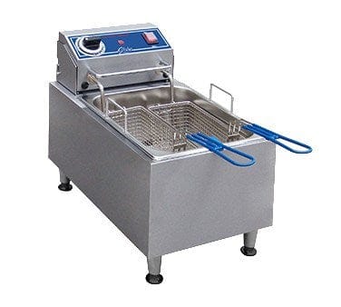 Globe Commercial Fryers Each Globe PF10E 10 LBS Electric Stainless Steel Countertop Fryer - 120V