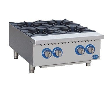 Globe Commercial Restaurant Ranges Each Globe GHP24G 24" Stainless Steel Countertop Gas Hot Plate - 88,000 BTU