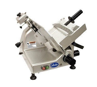 Globe Food Slicer Each Globe G10 Medium Duty Manual Gravity Feed Slicer With 10” Diameter Knife - 115V, 1/3HP