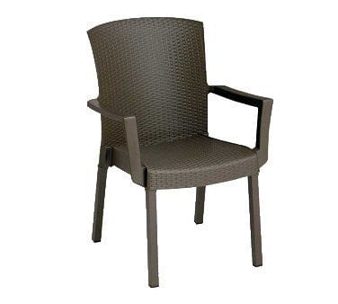 Grosfillex Essentials Each Grosfillex 45903037 / US903037 Havana Espresso Classic Stacking Resin Armchair | Denson CFE