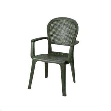 Grosfillex Essentials Each Grosfillex 46105002 Seville Highback Stacking Armchair, Outdoor Use, Charcoal | Denson CFE