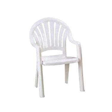 Grosfillex Essentials Each Grosfillex 49092004 Pacific Outdoor Stackable Armchair - Resin, White | Denson CFE