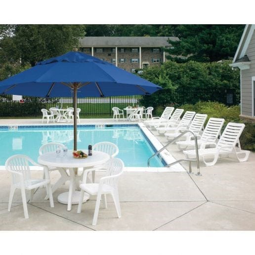 Grosfillex Essentials Each Grosfillex US282304 Miami White Lowback Stacking Resin Armchair - Outdoor Use, UV Resistant | Denson CFE