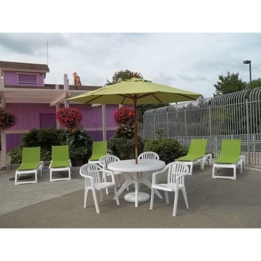 Grosfillex Essentials Each Grosfillex US282304 Miami White Lowback Stacking Resin Armchair - Outdoor Use, UV Resistant | Denson CFE