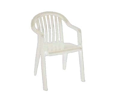 Grosfillex Essentials Each Grosfillex US282304 Miami White Lowback Stacking Resin Armchair - Outdoor Use, UV Resistant | Denson CFE