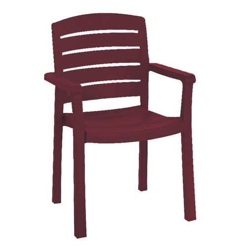 Grosfillex Furniture Each Grosfillex US119067 Acadia Bordeaux Classic Stacking Resin Outdoor Armchair | Denson CFE