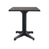 Grosfillex Unclassified Each Omega Table, 32" x 32", square, dining height, dark concrete tabletop with charcoal resin edge, scratch, abrasion, impact, weather, and UV resistant, designed for indoor/outdoor use, charcoal resin alpha base