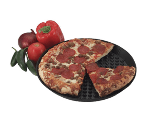 HS Inc. Pizza Plate Each HS Inc. HS1031 14" Charcoal Polypropylene Pizza Pleezer Pizza Tray