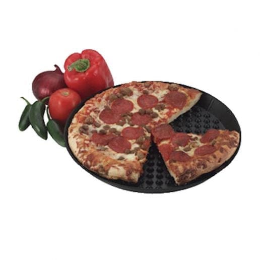 HS Inc Pizza Supplies Each HS Inc. HS1034 18" Charcoal Polypropylene Pizza Pleezer Pizza Tray | Denson CFE