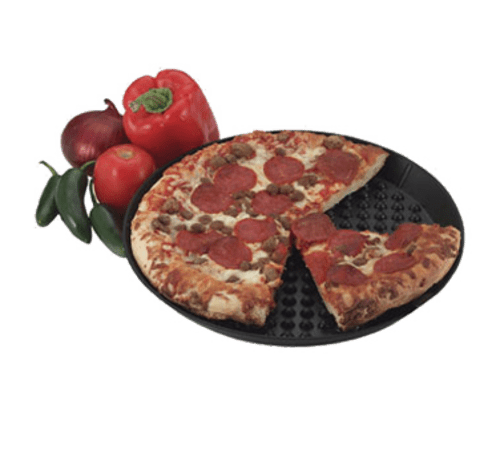 HS Inc. Pizza Supplies Each HS Inc. HS1037 10 Inch Charcoal Polypropylene Pizza Pleezer Pizza Tray