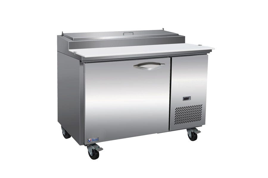 IKON Refrigerated Prep Tables Each IKON Pizza Prep Table, one-section 12 cu. ft. capacity, 47-2/5"W x 32-1/3"D x 41-7/10"H