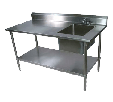 John Boos & CO. Commercial Work Tables and Stations Each Work Table, 72",W x 30",D, 16/300 stainless steel top wi