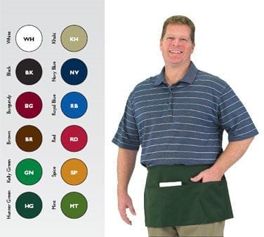 John Ritzenthaler Company Clothing & Textiles Each Front-of-the-House Waist Apron, 23"; x 12", 3-compartme