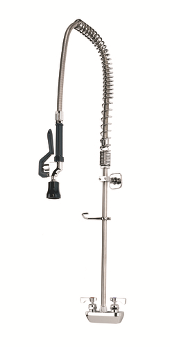 Krowne Metal Commercial Faucets Each Krowne 17-124WL 35"H Wall Mount Pre Rinse Faucet - 1.15 GPM, Base with Nozzle | Denson CFE