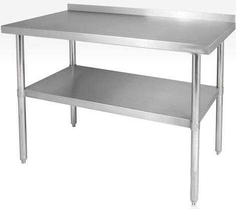 Magnum Commercial Work Tables and Stations Each Magnum MAWTB2424 Worktable 24 Inches Deep X 24 Inches Long X 35 Inches High With 4 Inches Backsplash | Denson CFE