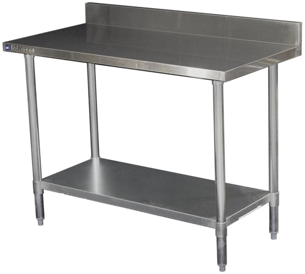 Magnum Commercial Work Tables and Stations Each Magnum MAWTB3048 Worktable 30 Inches Deep X 48 Inches Long X 35 Inches High With 4 Inches Backsplash | Denson CFE