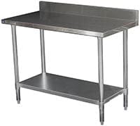 Magnum Commercial Work Tables and Stations Each Magnum MAWTB3048 Worktable 30 Inches Deep X 48 Inches Long X 35 Inches High With 4 Inches Backsplash | Denson CFE