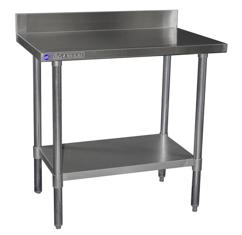 Magnum Commercial Work Tables and Stations Each Magnum MAWTSB2448 Worktable Stainless Steel 24 Inches Deep X 48 Inches Long X 35 Inches High With Backsplash | Denson CFE