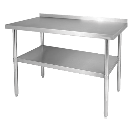 Magnum Commercial Work Tables and Stations Each Magnum MAWTSB2460 Worktable Stainless Steel 24 Inches Deep X 60 Inches Long X 35 Inches High With Backsplash | Denson CFE