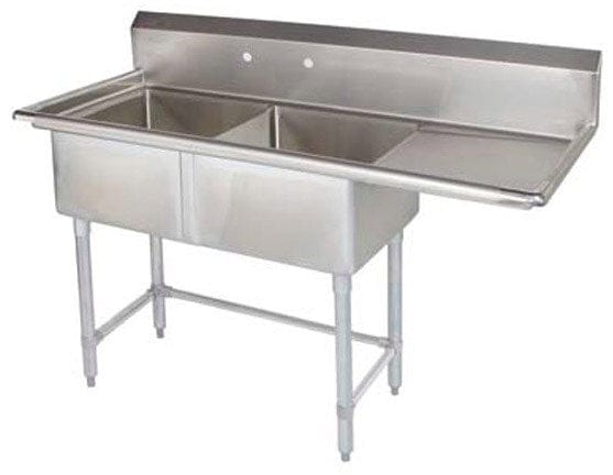 Magnum Compartment Sinks Each Magnum MA-S1818-2-R18 Sink Double Bowl 18 Inch X 18 Inch Right Drain | Denson CFE