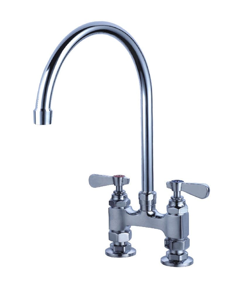 Magnum Plumbing Each Magnum MA-FC-D4-8GL Faucet 4 Inch Centre Deck Mount 8.5 Inch Gooseneck Lever Handle | Denson CFE