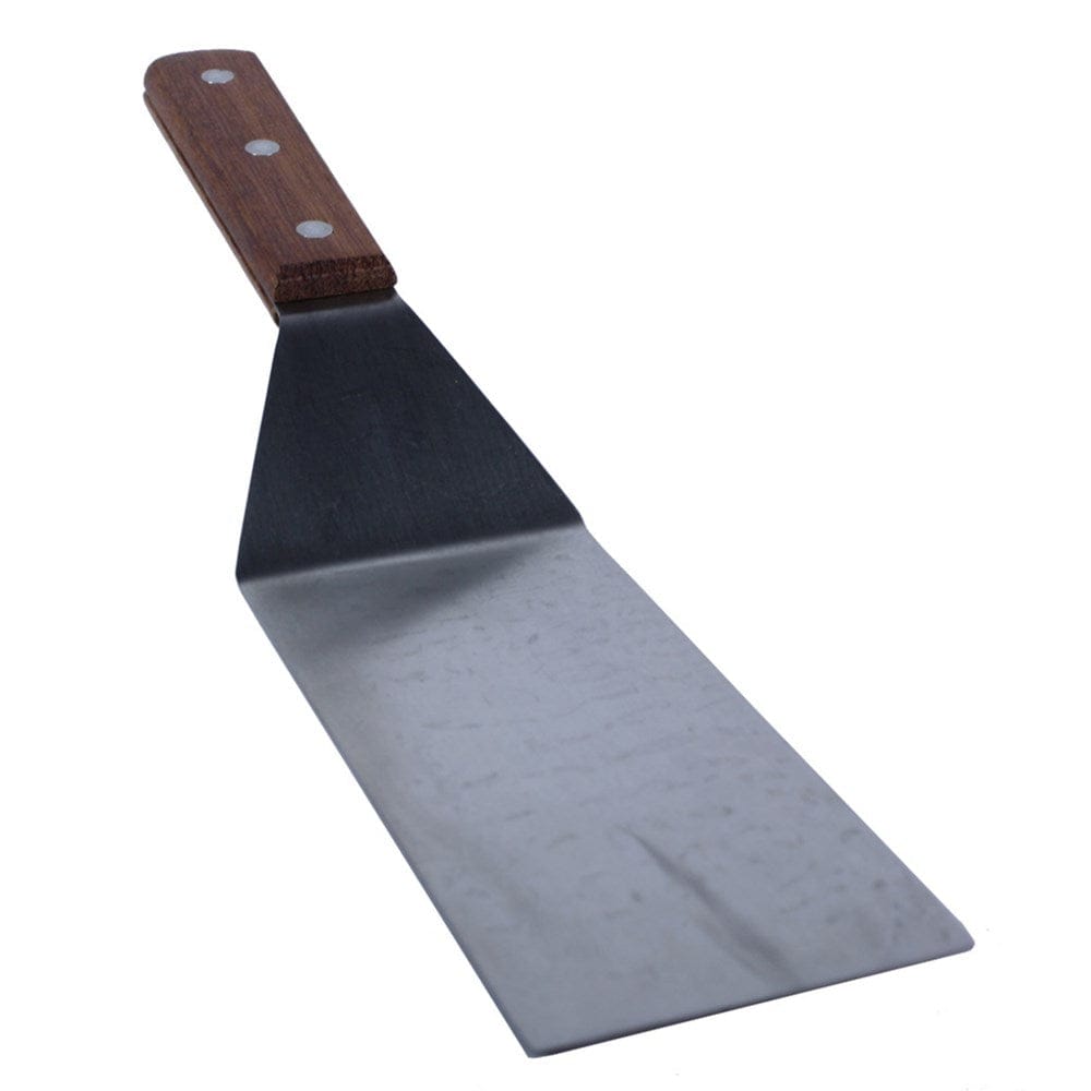 Magnum Smallwares Each Magnum MAG3019 Turner Flexible Stainless Steel 6.25 X 2 7/8 Inch Wooden Handle | Denson CFE