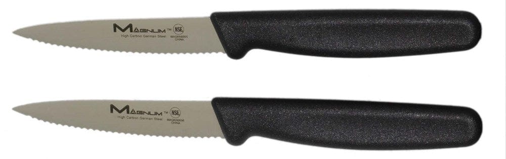 Magnum Smallwares Each Magnum MAGKN0006 Knife Paring Serrated Edge Twin Pack Black | Denson CFE