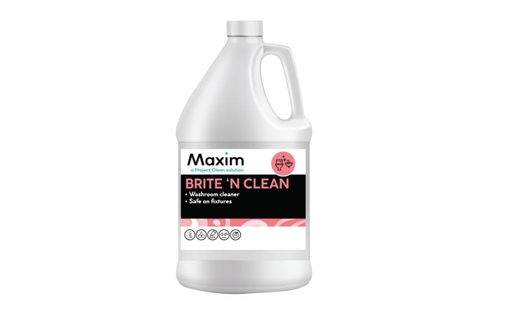 Maxim Chemicals Unclassified Case Maxim 1300250LQ Brite N Clean Washroom Cleaner, Blue, 3.78L, Sold Individually | Denson CFE