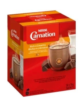 Nestle Food Products Case of 6 Hot Chocolate Rich and Creamy - Nestlé Carnation - 19g Sachets - 6 (50 x 19g)/Case | Denson CFE