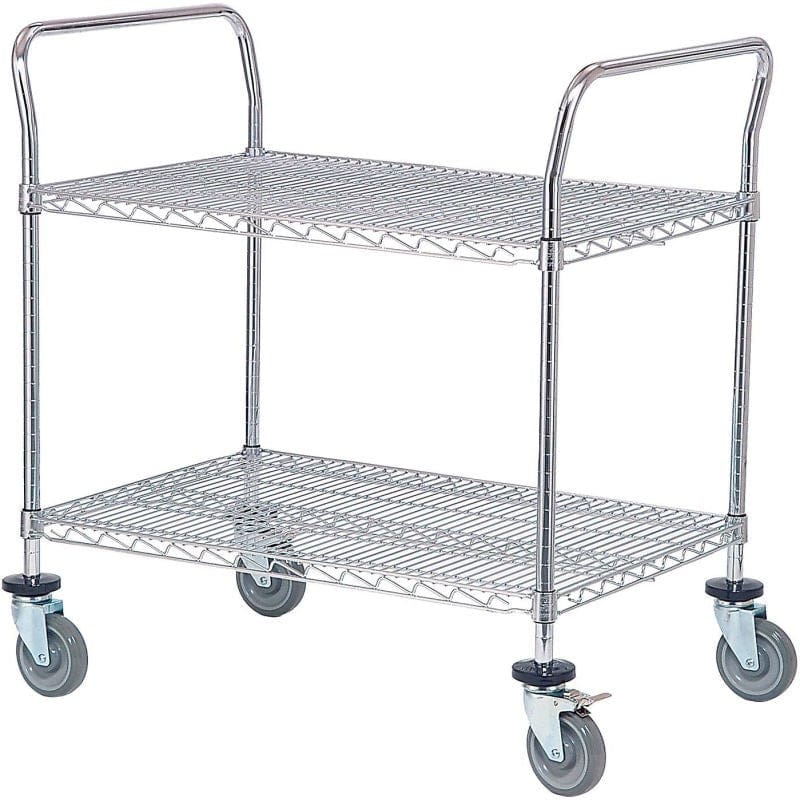 Nexel Food Service Supplies Set Nexel AH24C Chrome Utility Cart Handle 24 inch (Priced Each, In a Package of 2) | Denson CFE