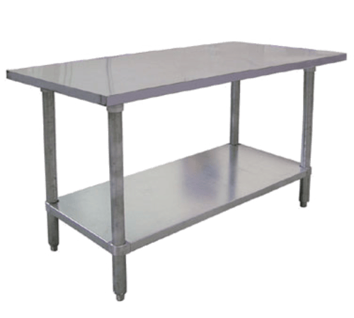 Omcan Canada Commercial Work Tables and Stations Each Omcan 17586 – 48" x 30" Elite Series Stainless Steel Work Table (18-Gauge Top, Galvanized Base, NSF) | Denson CFE