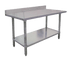 Omcan Canada Commercial Work Tables and Stations Each Omcan 22081 – 48" Stainless Steel Work Table with 4" Backsplash & Galvanized Undershelf | Denson CFE