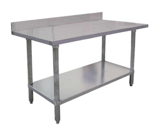 Omcan Canada Commercial Work Tables and Stations Each Omcan 22087 - 36 Inch Stainless Steel Work Table with 4 Inch Backsplash | Denson CFE