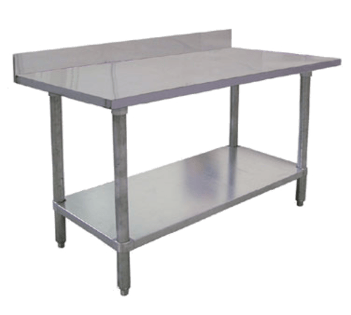 Omcan Canada Commercial Work Tables and Stations Each Omcan 23795 - 24 Inch x 36 Inch Elite Stainless Steel Work Table with 4 Inch Backsplash | Denson CFE