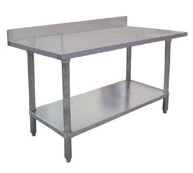 Omcan Canada Commercial Work Tables and Stations Each Omcan 23804 Elite Series 30″ x 60″ Stainless Steel Worktable with 4″ Backsplash | Denson CFE