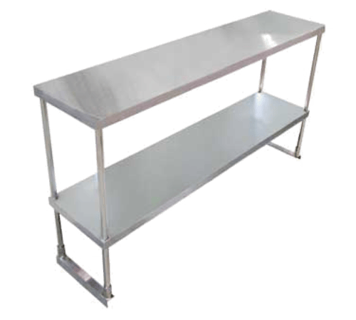 Omcan Canada Commercial Work Tables and Stations Each Omcan 23989 60" Stainless Steel Double Deck Overshelf | Denson CFE