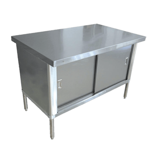 Omcan Canada Commercial Work Tables and Stations Each Omcan 28639 30″ x 48″ 430 Stainless Steel Knock-down Worktable – Flush Edge | Denson CFE