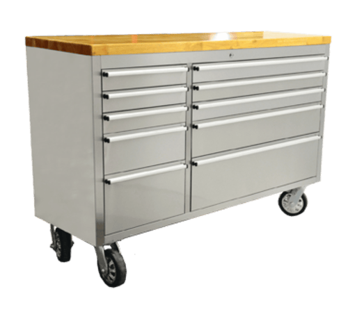 Omcan Canada Commercial Work Tables and Stations Each Omcan 40463 56" Mobile Working Bench with 10 Drawers | Denson CFE