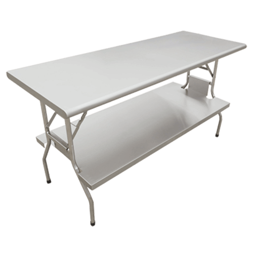 Omcan Canada Commercial Work Tables and Stations Each Omcan 41236 30″ x 60″ Stainless Steel Folding Table with Undershelf | Denson CFE