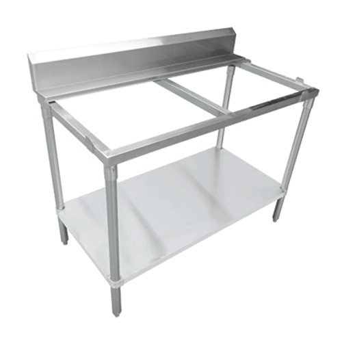 Omcan Canada Commercial Work Tables and Stations Each Omcan 41277 30″ x 48″ Solid Poly Top Table with 6″ Backsplash | Denson CFE